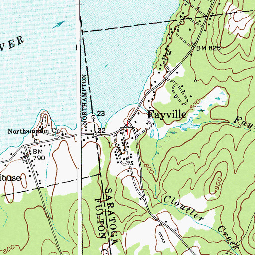 Topographic Map of Fayville, NY