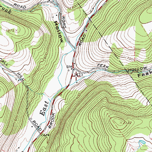 Topographic Map of Feak Hollow, NY
