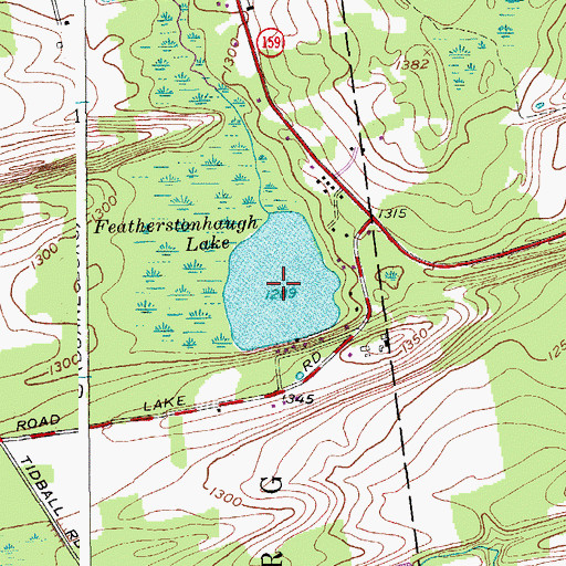 Topographic Map of Featherstonhaugh Lake, NY