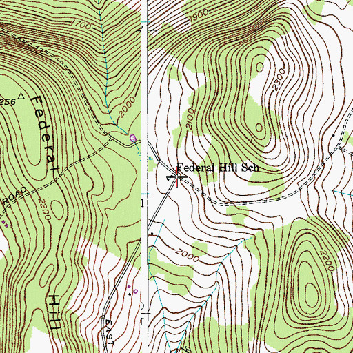 Topographic Map of Federal Hill School, NY