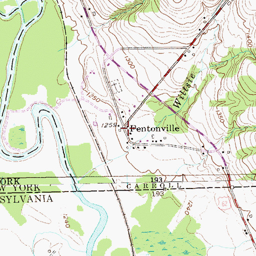 Topographic Map of Fentonville, NY