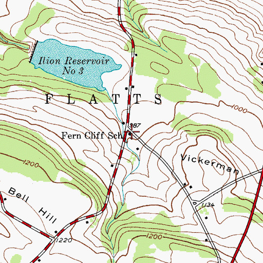 Topographic Map of Fern Cliff School, NY