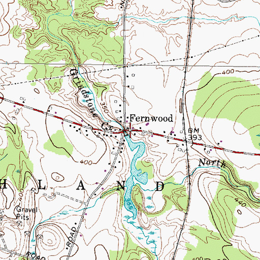 Topographic Map of Fernwood, NY