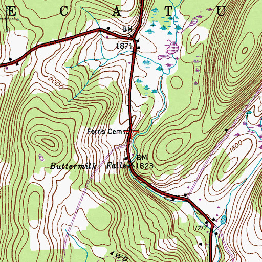 Topographic Map of Ferris Cemetery, NY