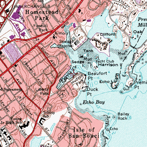 Topographic Map of Ferris Creek, NY