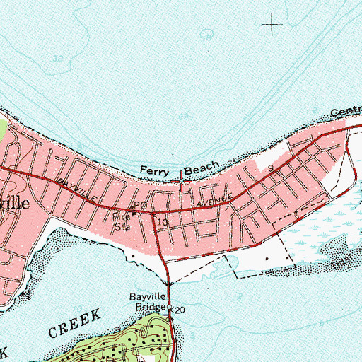 Topographic Map of Ferry Beach, NY