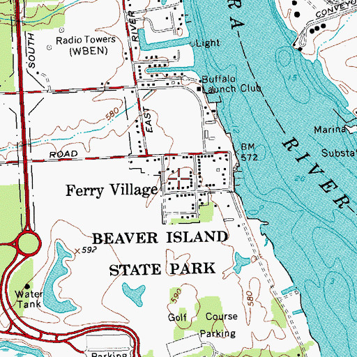 Topographic Map of Ferry Village, NY