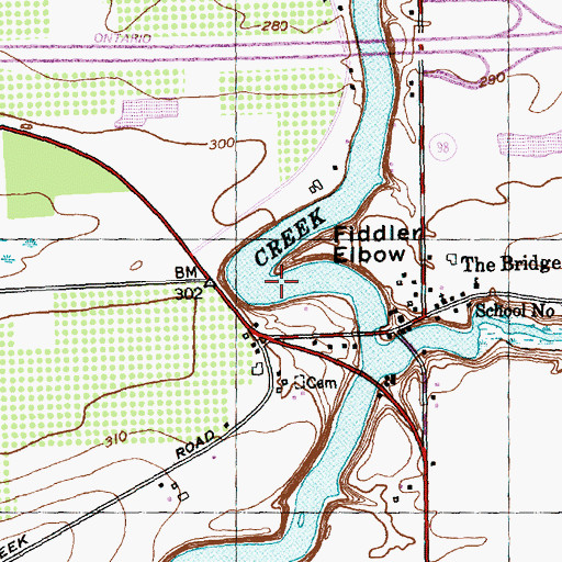 Topographic Map of Fiddlers Elbow, NY