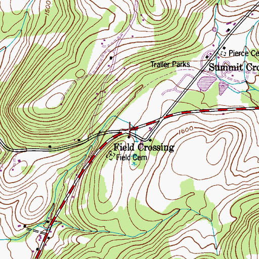 Topographic Map of Field Crossing, NY