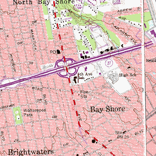 Topographic Map of Fifth Avenue School, NY