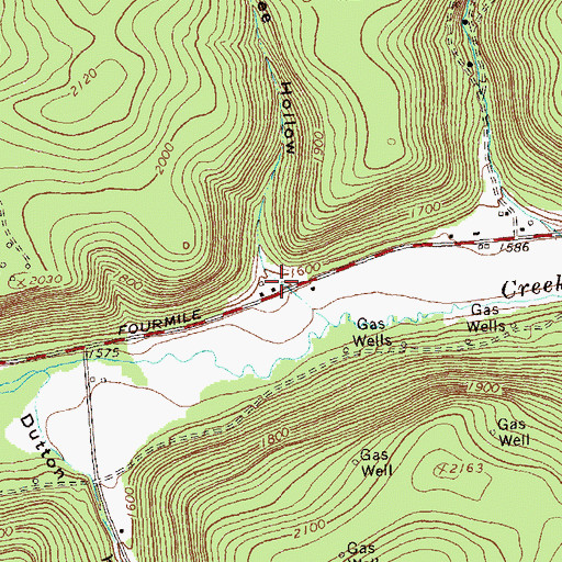 Topographic Map of Fiftythree Hollow, NY