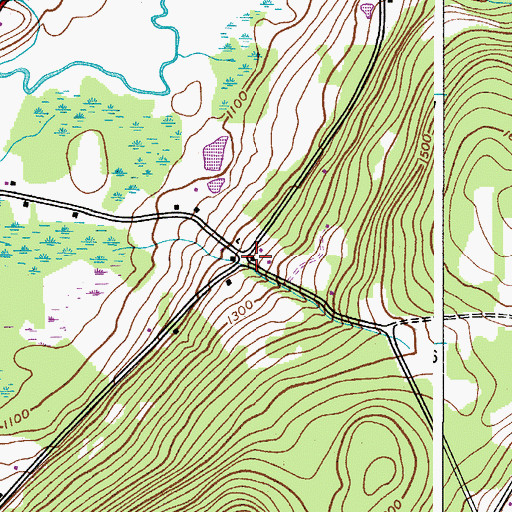 Topographic Map of Filer Corners, NY