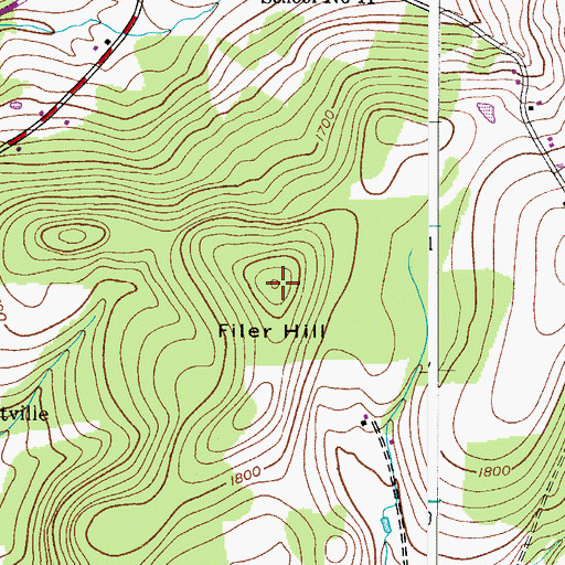 Topographic Map of Filer Hill, NY