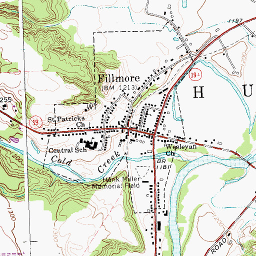Topographic Map of Fillmore, NY