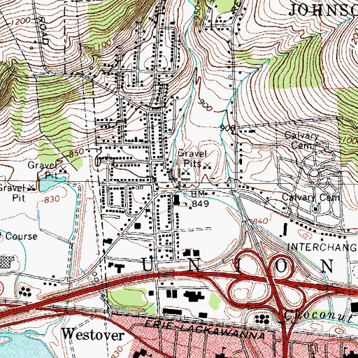 Topographic Map of Finch Hollow, NY