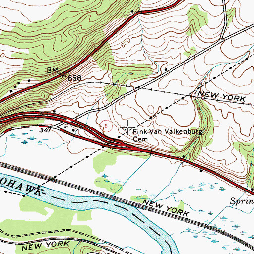 Topographic Map of Fink - Van Valkenburgh Cemetery, NY