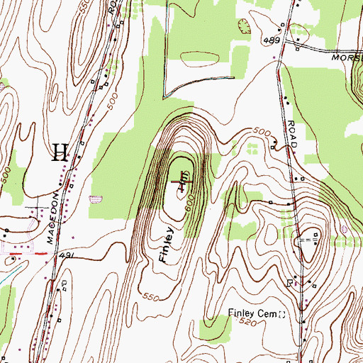 Topographic Map of Finley Hill, NY