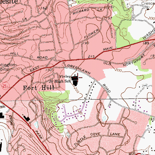 Topographic Map of Finley Middle School, NY