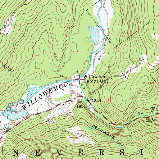 Topographic Map of Fir Brook, NY