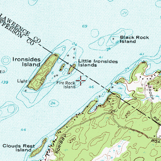 Topographic Map of Fire Rock Island, NY