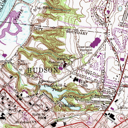 Topographic Map of Firemens Home Nursing Home of the State of New York, NY