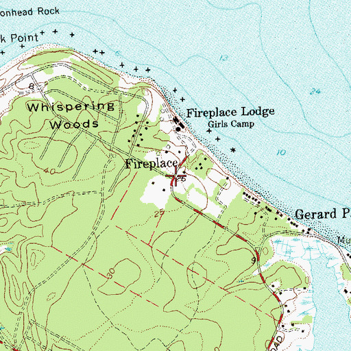 Topographic Map of Fireplace, NY