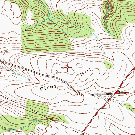 Topographic Map of Firey Hill, NY