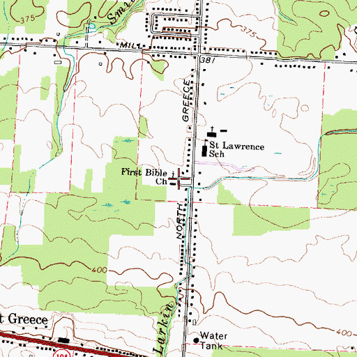 Topographic Map of First Bible Church, NY