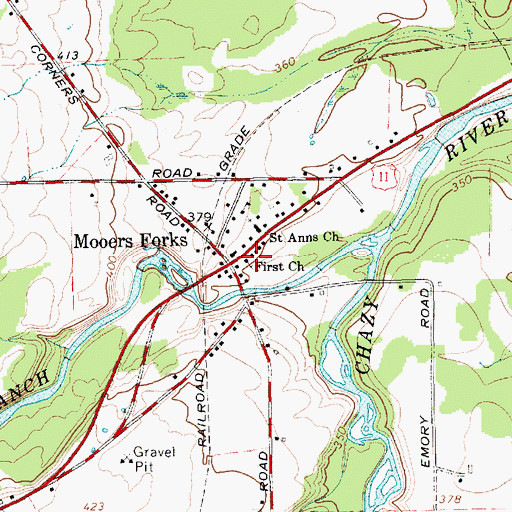 Topographic Map of First Church, NY