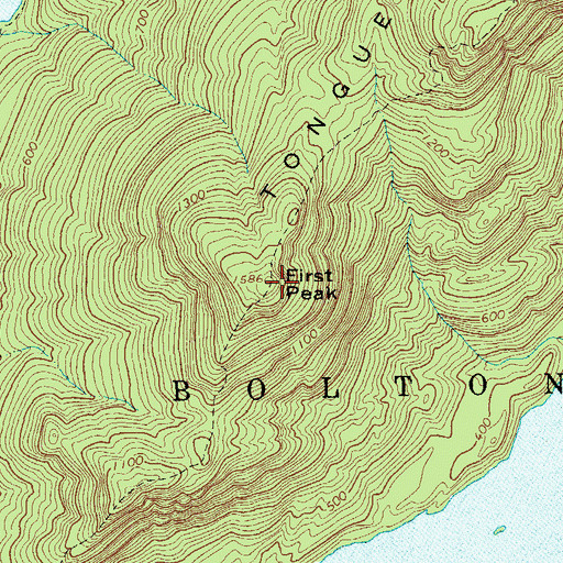 Topographic Map of First Peak, NY