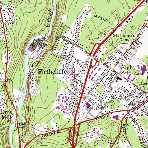 Topographic Map of Firthcliffe, NY