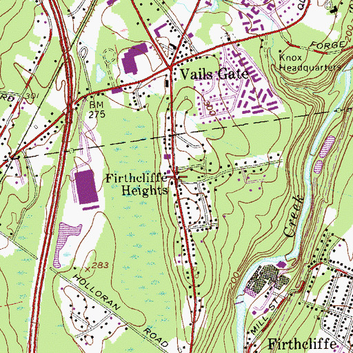 Topographic Map of Firthcliffe Heights, NY
