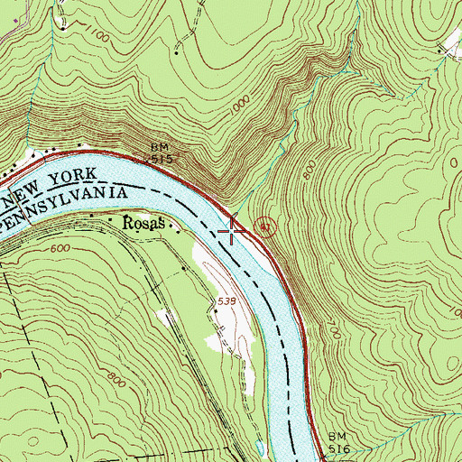 Topographic Map of Fish Cabin Creek, NY