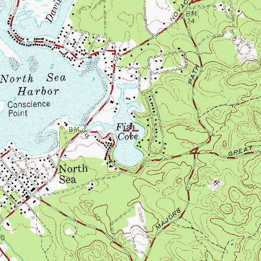 Topographic Map of Fish Cove, NY