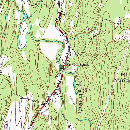 Topographic Map of Fish Creek, NY