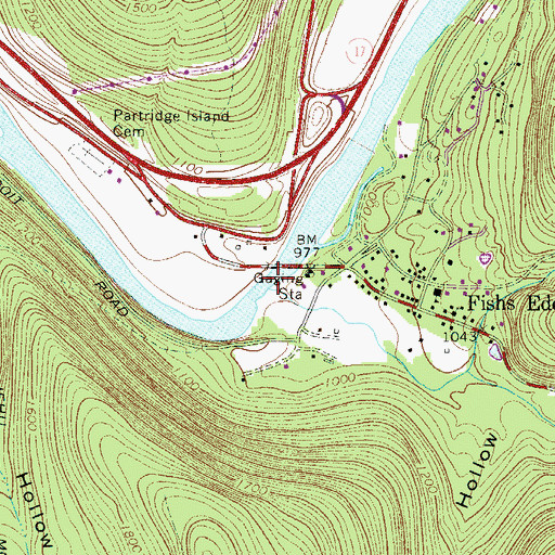 Topographic Map of Fish Creek, NY