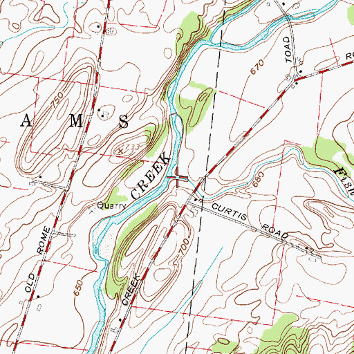 Topographic Map of Fish Creek, NY