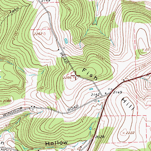 Topographic Map of Fish Hill, NY