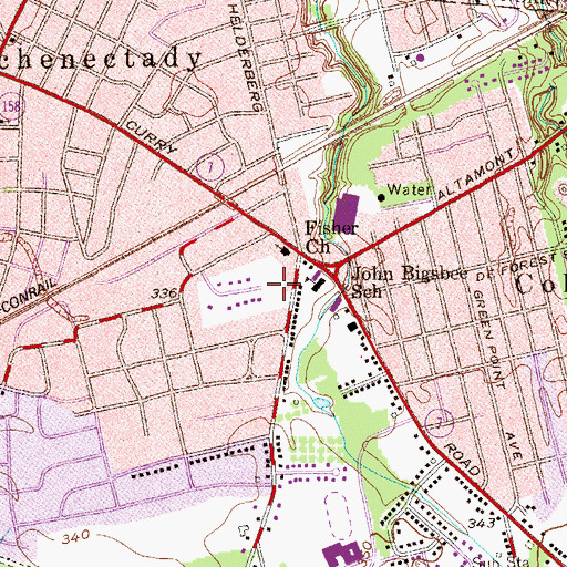 Topographic Map of Fisher Cemetery, NY