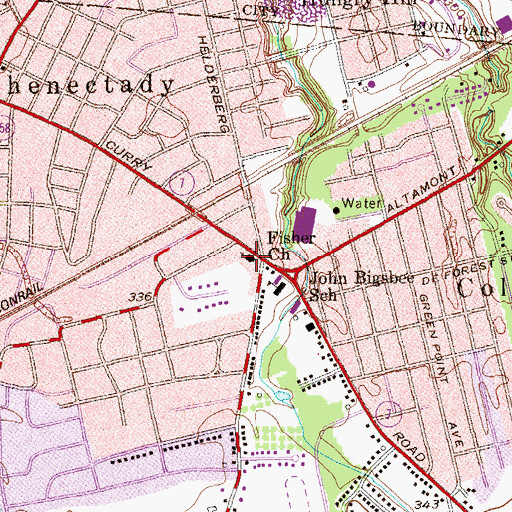 Topographic Map of Fisher Methodist Church, NY