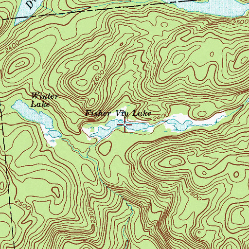 Topographic Map of Fisher Vly Lake, NY