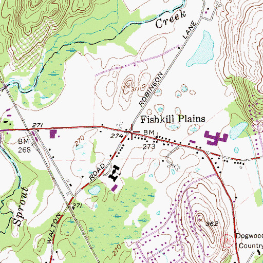 Topographic Map of Fishkill Plains, NY