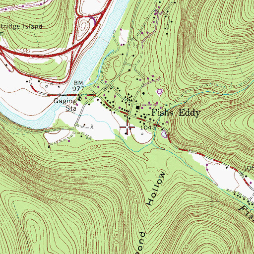 Topographic Map of Fishs Eddy, NY