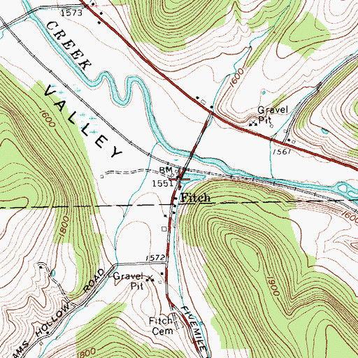 Topographic Map of Fitch, NY