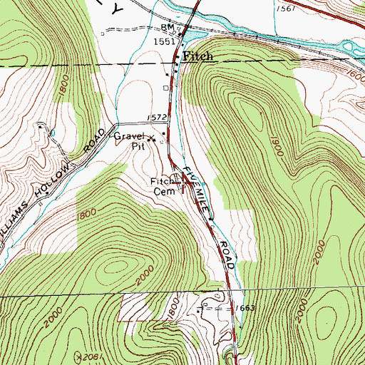 Topographic Map of Fitch Cemetery, NY