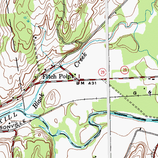 Topographic Map of Fitch Point, NY