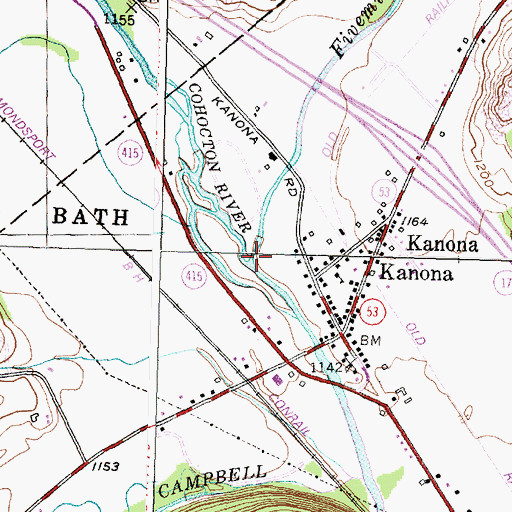 Topographic Map of Fivemile Creek, NY