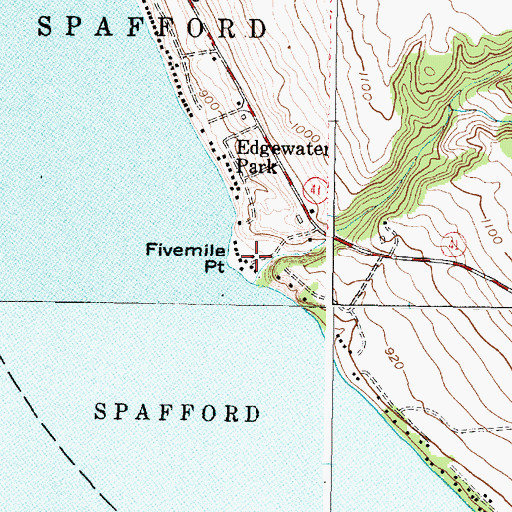 Topographic Map of Fivemile Point, NY