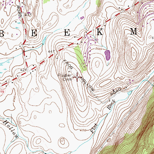 Topographic Map of Flagler Cemetery, NY