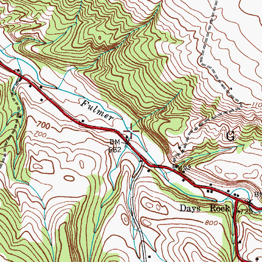 Topographic Map of Flat Creek, NY